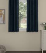 ROSARA HOME Textured Pack of 2 Black Out Window Curtains -5 Feet,Navy Blue