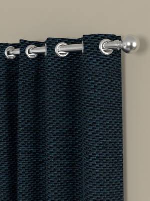 ROSARA HOME Textured Pack of 2 Black Out Window Curtains -5 Feet,Navy Blue 2