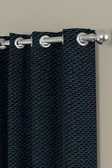 ROSARA HOME Textured Pack of 2 Black Out Window Curtains -5 Feet,Navy Blue