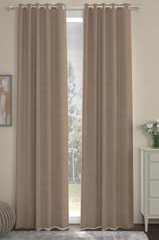 ROSARA HOME Solid Pack of 2 Semi-Transparent Door Curtains -7 Feet,Beige