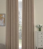 ROSARA HOME Solid Pack of 2 Semi-Transparent Door Curtains -7 Feet,Beige