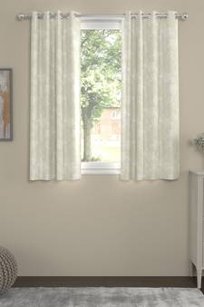 ROSARA HOME Jacquard Pack of 2 Regular Window Curtains -5 Feet,Off White
