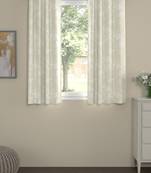 ROSARA HOME Jacquard Pack of 2 Regular Window Curtains -5 Feet,Off White