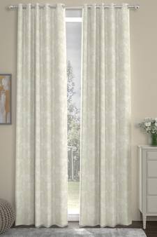 ROSARA HOME Jacquard Pack of 2 Regular Long Door Curtains -9 Feet,Off White