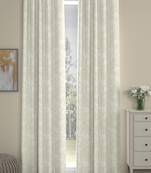 ROSARA HOME Jacquard Pack of 2 Regular Long Door Curtains -9 Feet,Off White