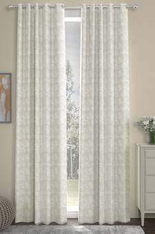 ROSARA HOME Jacquard Pack of 2 Regular Long Door Curtains -9 Feet,Off White