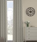 ROSARA HOME Jacquard Pack of Single Regular Door Curtain -7 Feet,Beige
