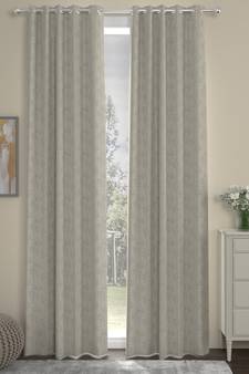 ROSARA HOME Jacquard Pack of 2 Regular Door Curtains -7 Feet,Beige