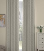 ROSARA HOME Jacquard Pack of 2 Regular Door Curtains -7 Feet,Beige