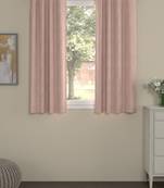 ROSARA HOME Jacquard Pack of 2 Regular Window Curtains -5 Feet,Blush