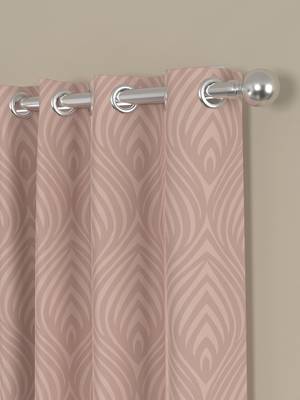 ROSARA HOME Jacquard Pack of 2 Regular Window Curtains -5 Feet,Blush 2