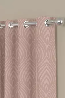 ROSARA HOME Jacquard Pack of 2 Regular Window Curtains -5 Feet,Blush