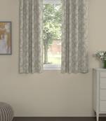 ROSARA HOME Jacquard Pack of 2 Regular Window Curtains -5 Feet,Beige