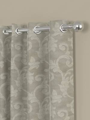 ROSARA HOME Jacquard Pack of 2 Regular Window Curtains -5 Feet,Beige 2