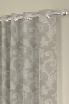 ROSARA HOME Jacquard Pack of 2 Regular Door Curtains -7 Feet,Beige