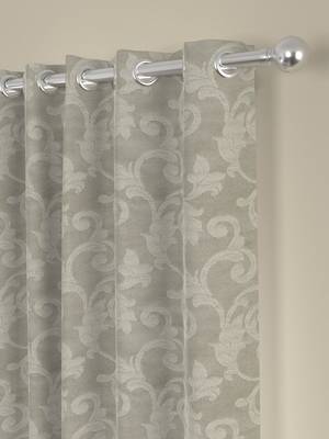 ROSARA HOME Jacquard Pack of 2 Regular Long Door Curtains -9 Feet,Beige 2