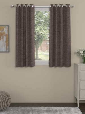 ROSARA HOME Textured Pack of 2 Black Out Window Curtains -5 Feet,Mauve 1