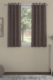 ROSARA HOME Textured Pack of 2 Black Out Window Curtains -5 Feet,Mauve