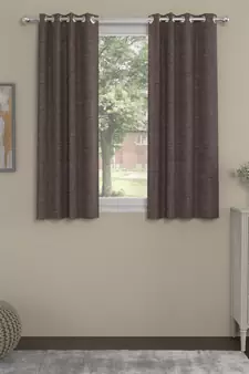 ROSARA HOME Textured Pack of 2 Black Out Window Curtains -5 Feet,Mauve