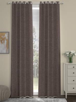ROSARA HOME Textured Pack of 2 Black Out Long Door Curtains -9 Feet,Mauve 1