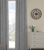 ROSARA HOME Textured Pack of Single Black Out Door Curtain -7 Feet,White & Grey