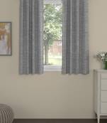 ROSARA HOME Textured Pack of 2 Black Out Window Curtains -5 Feet,White & Grey