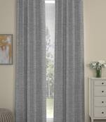 ROSARA HOME Textured Pack of 2 Black Out Door Curtains -7 Feet,White & Grey
