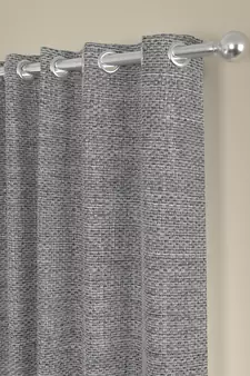 ROSARA HOME Textured Pack of 2 Black Out Door Curtains -7 Feet,White & Grey