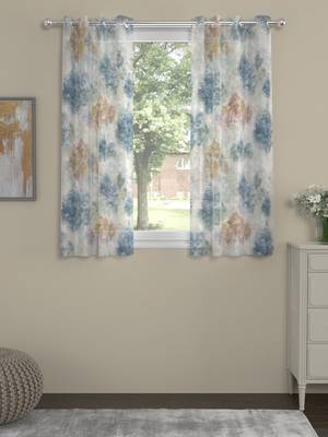 ROSARA HOME Abstract Pack of 2 Sheer Window Curtains -5 Feet,Multicolor 1