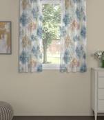 ROSARA HOME Abstract Pack of 2 Sheer Window Curtains -5 Feet,Multicolor