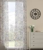 ROSARA HOME Floral Pack of Single Sheer Door Curtain -7 Feet,Multicolor