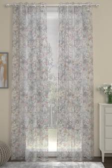 ROSARA HOME Floral Pack of 2 Sheer Door Curtains -7 Feet,Multicolor