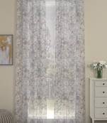 ROSARA HOME Floral Pack of 2 Sheer Door Curtains -7 Feet,Multicolor