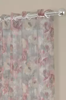 ROSARA HOME Floral Pack of 2 Sheer Window Curtains -5 Feet,Multicolor