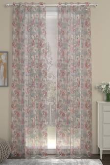 ROSARA HOME Floral Pack of 2 Sheer Door Curtains -7 Feet,Multicolor