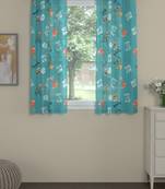 ROSARA HOME Quirky Pack of 2 Sheer Window Curtains -5 Feet,Blue