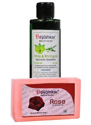 Herbal Amla Brinjraj Shampoo with  Rose Soap 1