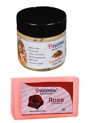Herbal Sandalwood FacePack with  Rose Soap 1