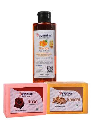 Herbal Orange Peel Of Mask with SandalWood Soap And Rose Soap 1
