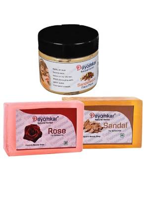 Herbal Sandalwood FacePack with SandalWood Soap And Rose Soap 1