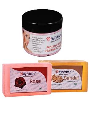 Herbal Cream with  SandalWood Soap And Rose Soap 1