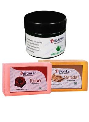 Herbal Alovera Gel with SandalWood Soap And Rose Soap 1