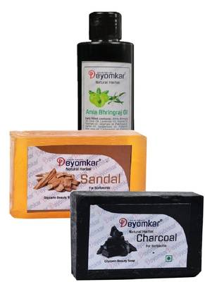 Herbal Amla Brinjraj Oil with SandalWood Soap  And Charcoal Soap 1