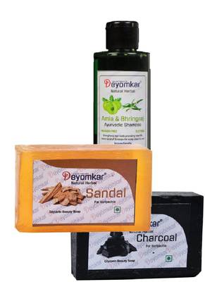 Herbal Amla Brinjraj Shampoo with SandalWood Soap And Charcoal Soap 1