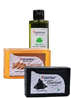 Herbal Alovera Shampoo with SandalWood Soap And Charcoal Soap 1
