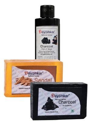 Herbal Charcoal Peel of Mask with and SandalWood Soap And Charcoal Soap 1