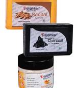 Herbal Apricot Honey Scrub with SandalWood Soap And Charcoal Soap