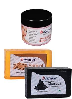 Herbal Cream with  SandalWood Soap And Charcoal Soap 1