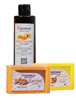 Herbal Haldi Chandan FaceWash with SandalWood Soap And Lemon Honey Soap 1