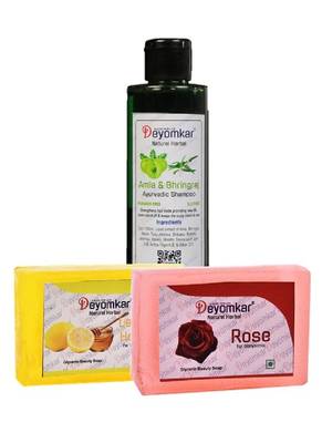 Herbal Amla Brinjraj Shampoo with Rose Soap And Lemon Honey Soap 1